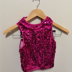 Balera Fuchsia Sequin Crop Top